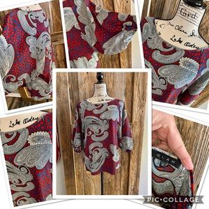 Everyday Red/Blue paisley blouse